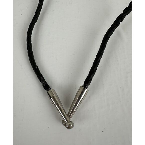 Necklace Bolo Tie Silver Tone Eagle Head Unbranded About 36 Inches Vintage - Picture 3 of 6